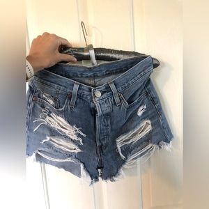 Levis 501’s shorts size 25. A looser fit IMO